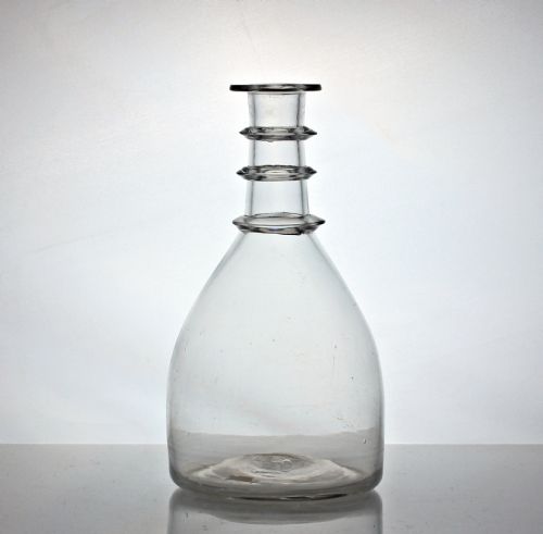 georgian irish belfast three ring mallet decanter and associated acorn stopper - CATEGORY: ANTIQUE GLASS - DATED 19TH CENTURY