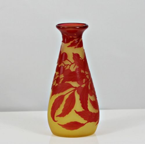 gall cameo glass bud vase - CATEGORY: ANTIQUE GLASS - DATED 1910