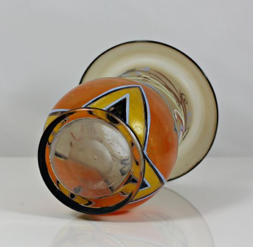 MAURICE MARINOT ENAMELLED ART DECO GLASS VASE - ADDITIONAL PHOTO 3