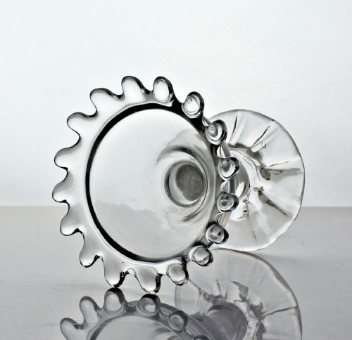 GEORGIAN SINGLE SERIES OPAQUE TWIST SWEETMEAT GLASS DENTATED RIM - ADDITIONAL PHOTO 2