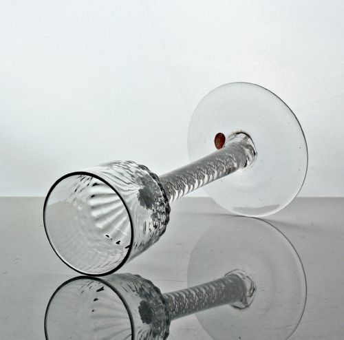 GEORGIAN DOUBLE SERIES OPAQUE TWIST WINE GLASS HAMMERED OGEE BOWL - ADDITIONAL PHOTO 2