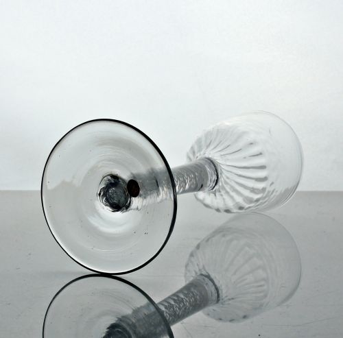 GEORGIAN DOUBLE SERIES OPAQUE TWIST WINE GLASS HAMMERED OGEE BOWL - ADDITIONAL PHOTO 3