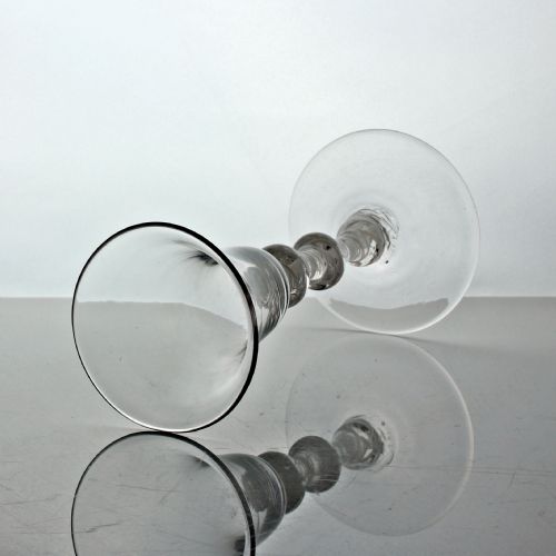 GEORGIAN SCARCE TRIPLEKNOP DOUBLE SERIES OPAQUE TWIST WINE GLASS BELL BOWL - ADDITIONAL PHOTO 4
