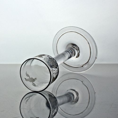 GEORGIAN VINEENGRAVED PLAIN STEM WINE GLASS FOLDED FOOT - ADDITIONAL PHOTO 3