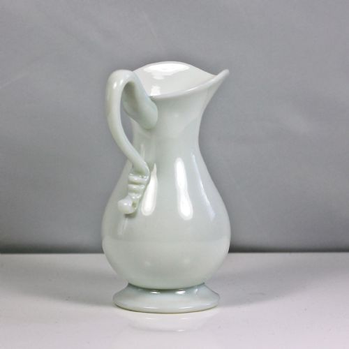 GEORGIAN WHITE OPALINE GLASS SUGAR BOWL CREAM JUG - ADDITIONAL PHOTO 2