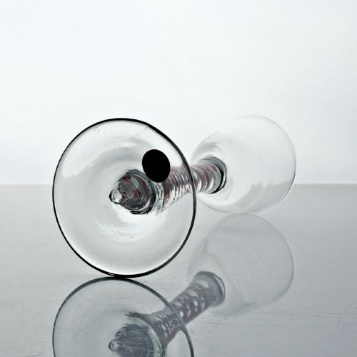 GEORGIAN RED COLOUR TWIST WINE GLASS OGEE BOWL - ADDITIONAL PHOTO 3