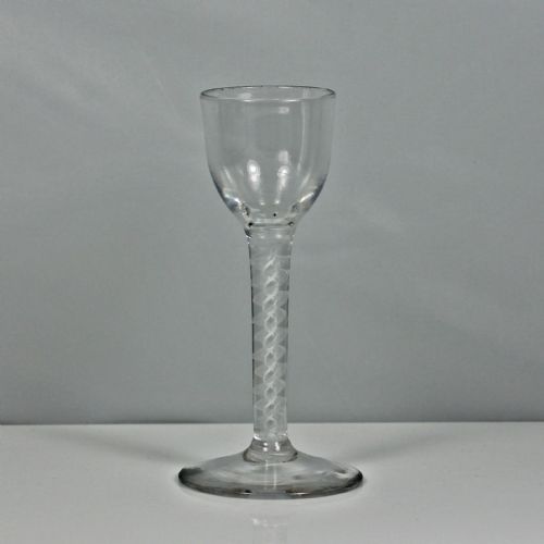 GEORGIAN DOUBLE SERIES OPAQUE TWIST WINE GLASS OVOID BOWL - ADDITIONAL PHOTO 1