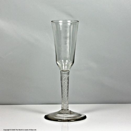 GEORGIAN DOUBLE SERIES OPAQUE TWIST ALE GLASS EXTENDED OGEE BOWL - ADDITIONAL PHOTO 4