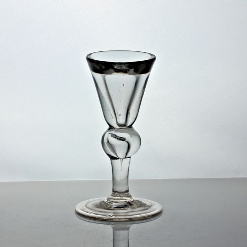 georgian deceptive toastmaster's heavy baluster dram glass - CATEGORY: ANTIQUE GLASS - DATED 18TH CENTURY