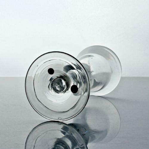 GEORGIAN DECEPTIVE TOASTMASTER'S HEAVY BALUSTER DRAM GLASS - ADDITIONAL PHOTO 2