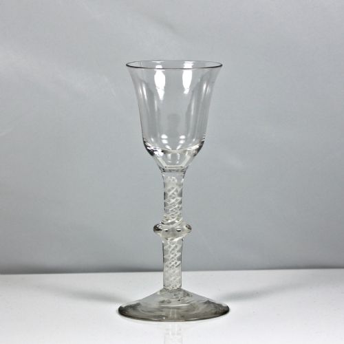 GEORGIAN DOUBLE SERIES OPAQUE TWIST STEM WINE GLASS MEDIAL KNOP EVERTED BOWL RIM - ADDITIONAL PHOTO 1