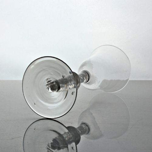 GEORGIAN DOUBLE SERIES OPAQUE TWIST STEM WINE GLASS MEDIAL KNOP EVERTED BOWL RIM - ADDITIONAL PHOTO 2