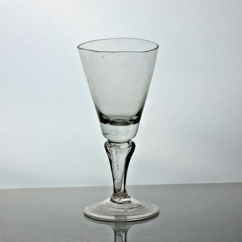 georgian continental france pedestal stem wine glass - CATEGORY: ANTIQUE GLASS - DATED 18TH CENTURY