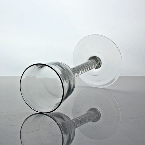 GEORGIAN TALL DOUBLE SERIES OPAQUE TWIST WINE GLASS OGEE BOWL - ADDITIONAL PHOTO 1