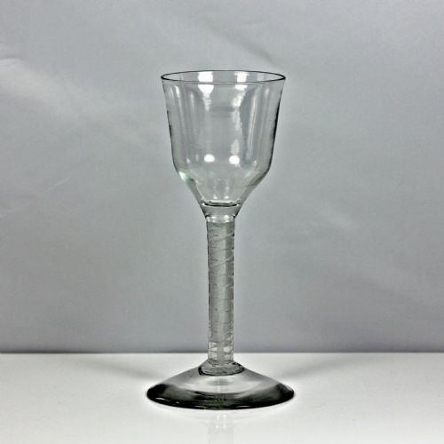 GEORGIAN TALL DOUBLE SERIES OPAQUE TWIST WINE GLASS OGEE BOWL - ADDITIONAL PHOTO 2