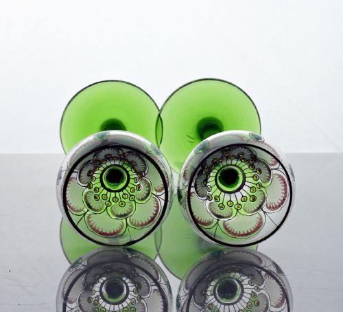 SET OF SIX THERESIENTHAL HANDENAMELLED CORDIAL GLASSES - ADDITIONAL PHOTO 2