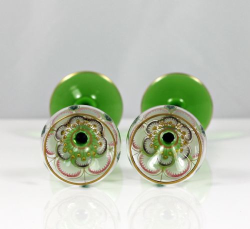 SET OF SIX THERESIENTHAL HANDENAMELLED CORDIAL GLASSES - ADDITIONAL PHOTO 3
