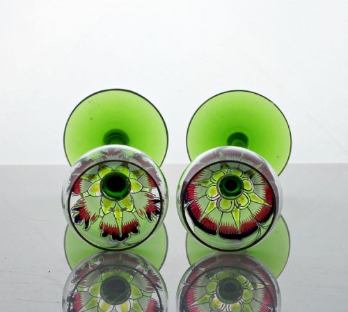 SET OF SIX THERESIENTHAL HANDENAMELLED CORDIAL GLASSES - ADDITIONAL PHOTO 4