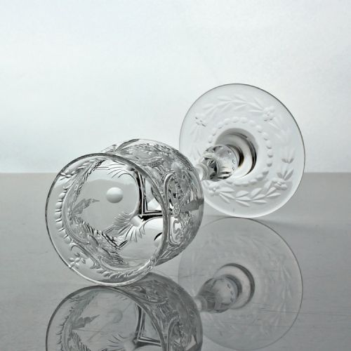 EDWARDIAN SET OF SIX THOMAS WEBB ROCK CRYSTAL SHERRY GLASSES - ADDITIONAL PHOTO 2