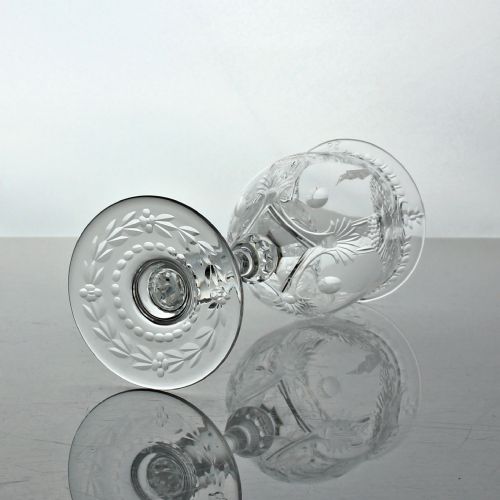 EDWARDIAN SET OF SIX THOMAS WEBB ROCK CRYSTAL SHERRY GLASSES - ADDITIONAL PHOTO 3