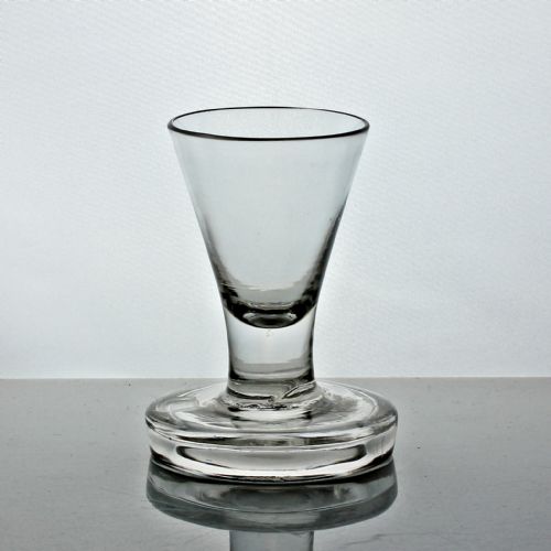 georgian plain stem firing glass flanged foot - CATEGORY: ANTIQUE GLASS - DATED 18TH CENTURY