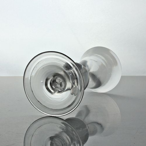 GEORGIAN HEAVY BALUSTER DECEPTIVE BOWL DRAM GLASS - ADDITIONAL PHOTO 1