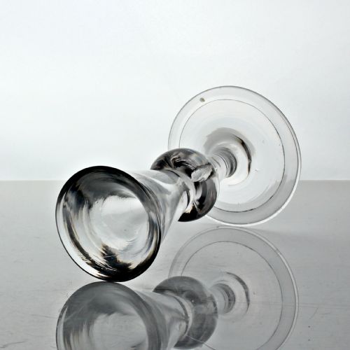 GEORGIAN HEAVY BALUSTER DECEPTIVE BOWL DRAM GLASS - ADDITIONAL PHOTO 2
