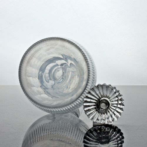 GEORGIAN THREE RING PRUSSIANSTYLE SPIRIT DECANTER MUSHROOM STOPPER - ADDITIONAL PHOTO 1