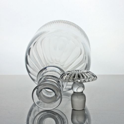 GEORGIAN THREE RING PRUSSIANSTYLE SPIRIT DECANTER MUSHROOM STOPPER - ADDITIONAL PHOTO 2