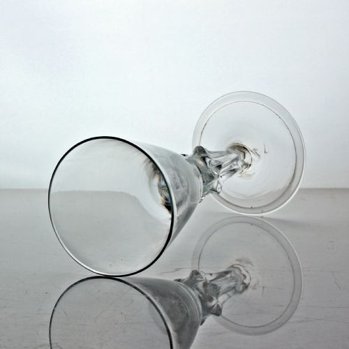 GEORGIAN ENGLISH SIXSIDED PEDESTAL STEM WINE GLASS DIAMONDS TO SHOULDERS - ADDITIONAL PHOTO 2