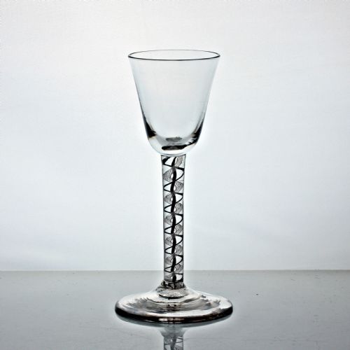 GEORGIAN RARE TRIPLE SERIES OPAQUE TWIST WINE GLASS - ADDITIONAL PHOTO 1