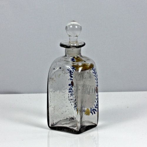 GEORGIAN CONTINENTAL POLYCHROME ENAMELLED APOTHECARY OR MEDICINE BOTTLE - ADDITIONAL PHOTO 2