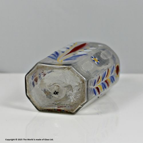 GEORGIAN CONTINENTAL POLYCHROME ENAMELLED SCHNAPPS FLASK - ADDITIONAL PHOTO 6