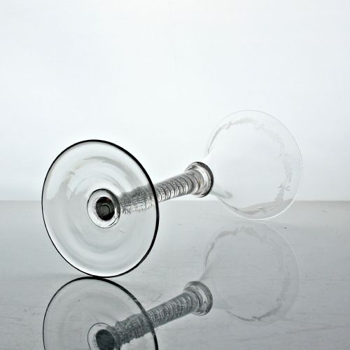 EARLY VICTORIAN DOUBLE SERIES OPAQUE TWIST WINE GLASS SCOTTISH INTEREST - ADDITIONAL PHOTO 1