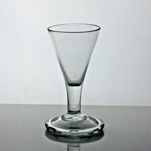 georgian plain stem firing glass trumpet bowl - CATEGORY: ANTIQUE GLASS - DATED 18TH CENTURY