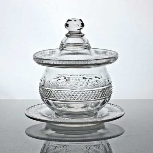 georgianwilliam iv mouthblown cut glass preserve bowl or butter tub - CATEGORY: ANTIQUE GLASS - DATED 19TH CENTURY