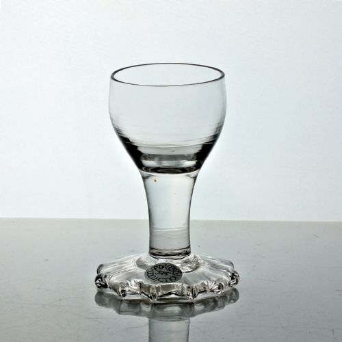 georgian plain stem firing glass with an undersewn foot - CATEGORY: ANTIQUE GLASS - DATED 18TH CENTURY