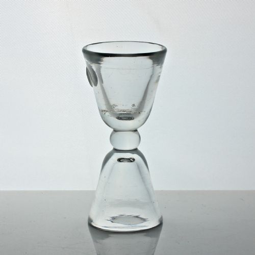 georgian double bowl baluster wine glass - CATEGORY: ANTIQUE GLASS - DATED 18TH CENTURY