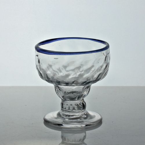 georgian monteith or bonnet glass with applied blue glass rim - CATEGORY: ANTIQUE GLASS - DATED 18TH CENTURY