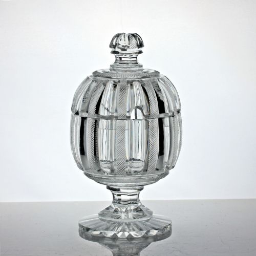 ASPREY CO GEORGIAN CUT GLASS PRESERVE POT - ADDITIONAL PHOTO 1