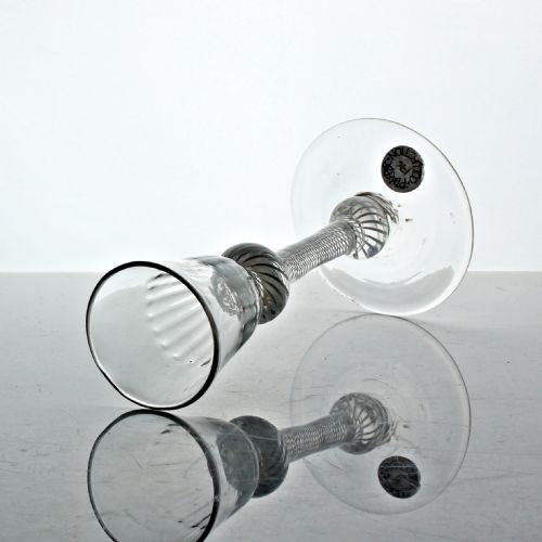 GEORGIAN MULTI SPIRAL OPAQUE TWIST WINE GLASS DOUBLE KNOP - ADDITIONAL PHOTO 2