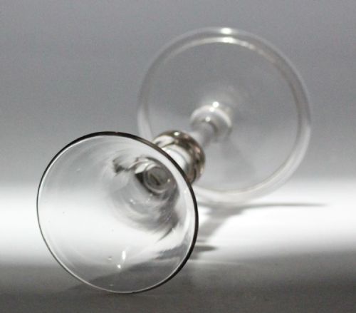 GEORGIAN BALUSTROID WINE GLASS TRUMPET BOWL DOUBLE KNOP - ADDITIONAL PHOTO 1