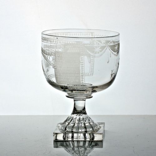GEORGIAN CUP BOWL SUNDERLAND BRIDGE ENGRAVED RUMMER - ADDITIONAL PHOTO 1