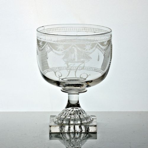 GEORGIAN CUP BOWL SUNDERLAND BRIDGE ENGRAVED RUMMER - ADDITIONAL PHOTO 2