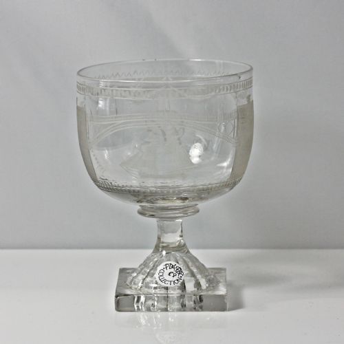 GEORGIAN CUP BOWL SUNDERLAND BRIDGE ENGRAVED RUMMER - ADDITIONAL PHOTO 4