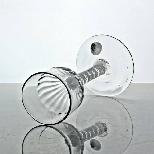GEORGIAN DOUBLE SERIES OPAQUE TWIST WINE GLASS FLUTEMOULDED OGEE BOWL - ADDITIONAL PHOTO 2