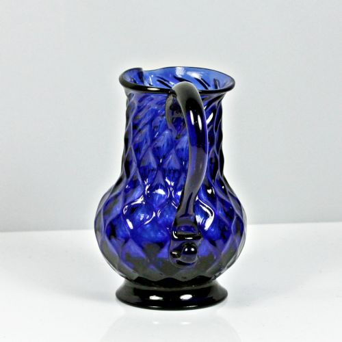 GEORGIAN BRISTOL BLUE DIAMONDMOULDED CREAM JUG - ADDITIONAL PHOTO 1