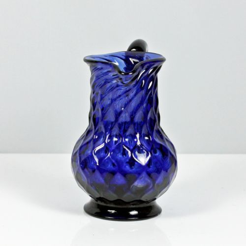 GEORGIAN BRISTOL BLUE DIAMONDMOULDED CREAM JUG - ADDITIONAL PHOTO 3