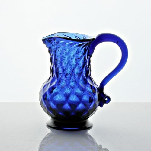 GEORGIAN BRISTOL BLUE DIAMONDMOULDED CREAM JUG - ADDITIONAL PHOTO 6