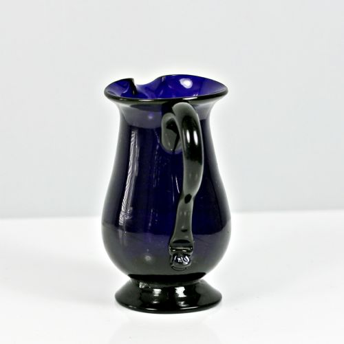 GEORGIAN SMALL BRISTOL BLUE PLAIN BOWL CREAM JUG - ADDITIONAL PHOTO 1